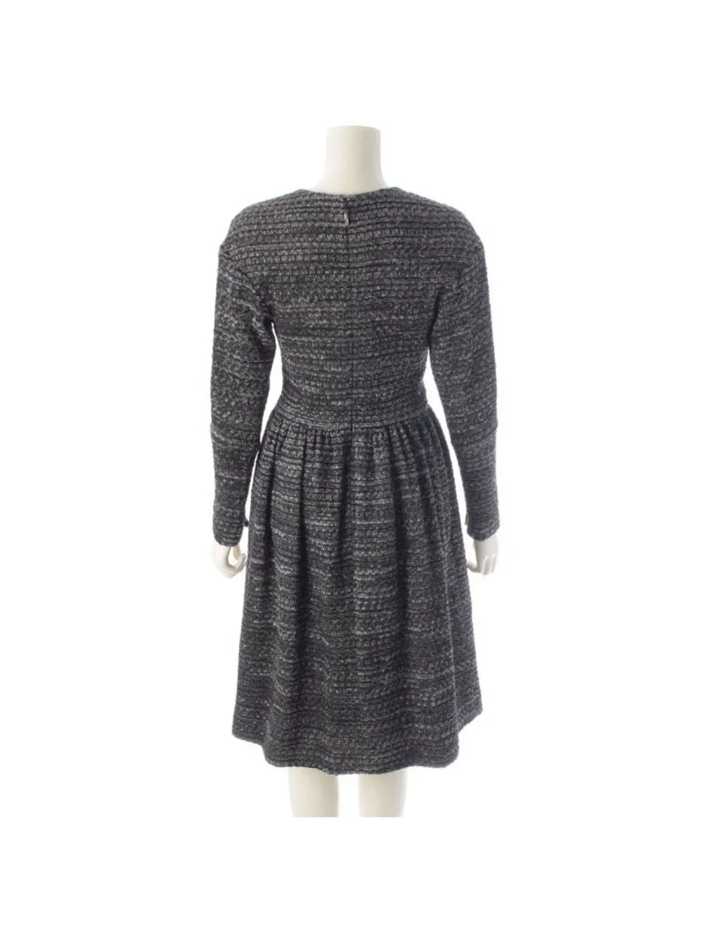 Chanel Tweed Karl Lagerfeld tan Long Dress Gray 34